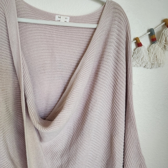 World Market Ribbed Knit Pink Overlay Poncho Top Lounge Casual Boho Minimalist - Picture 4 of 10